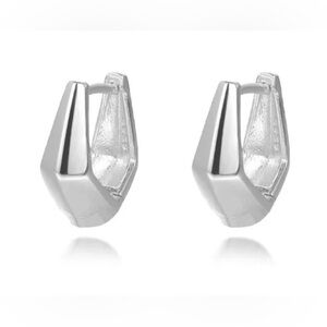 925 Sterling Silver Pear Shape Drop Hoop Earrings